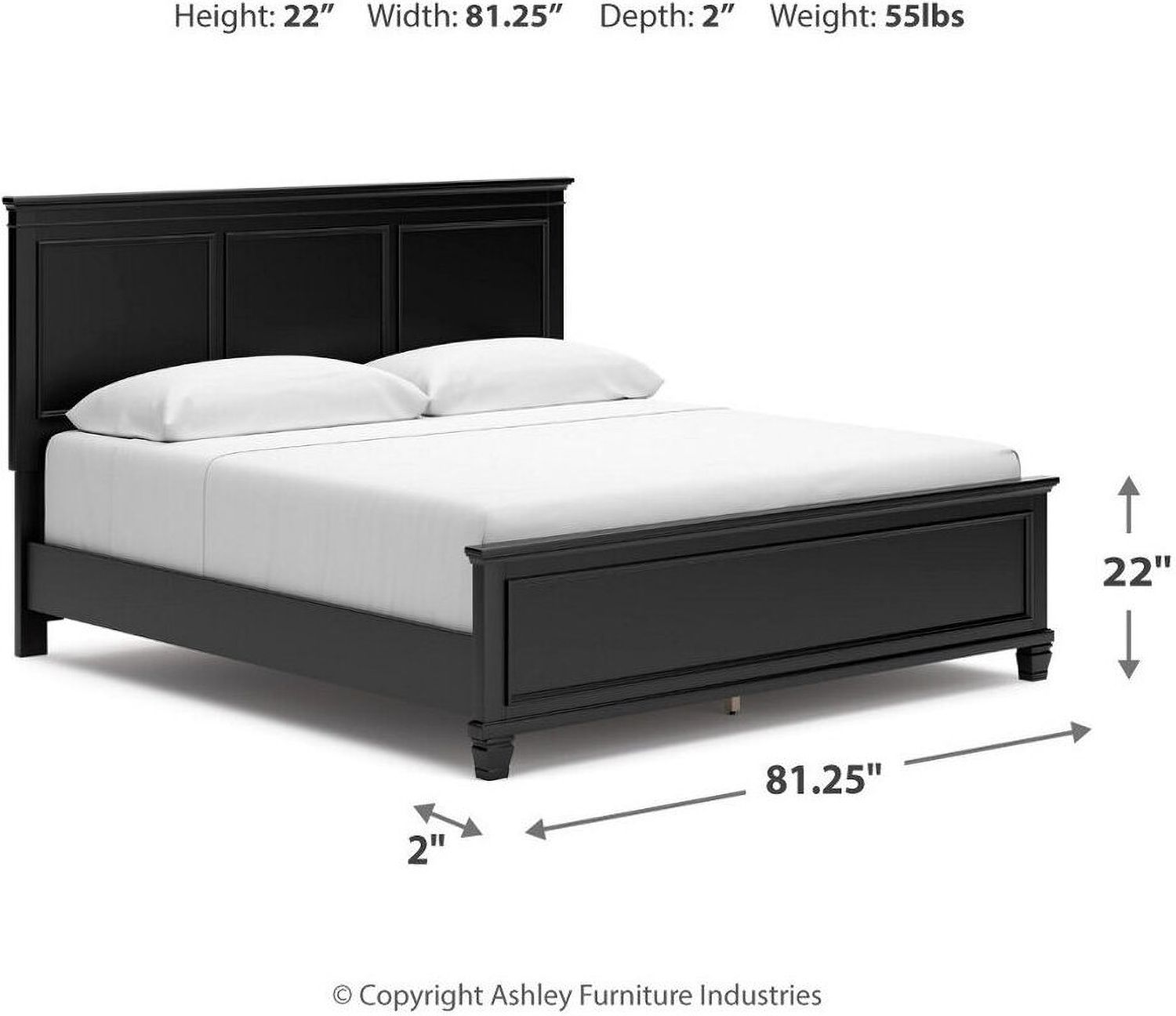 Lanolee King Panel Bed In Black B687B8