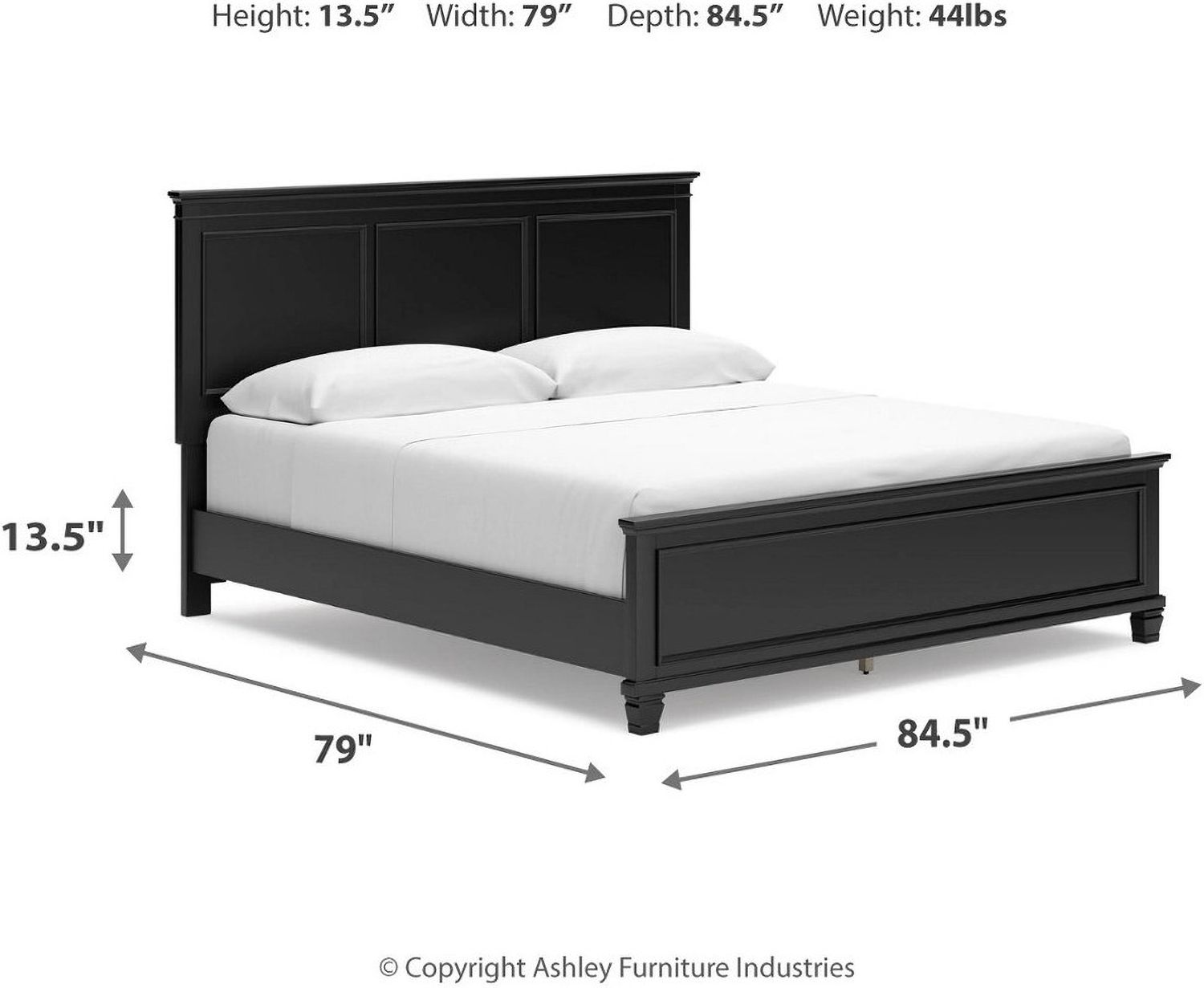 Lanolee California King Panel Bed In Black B687B9