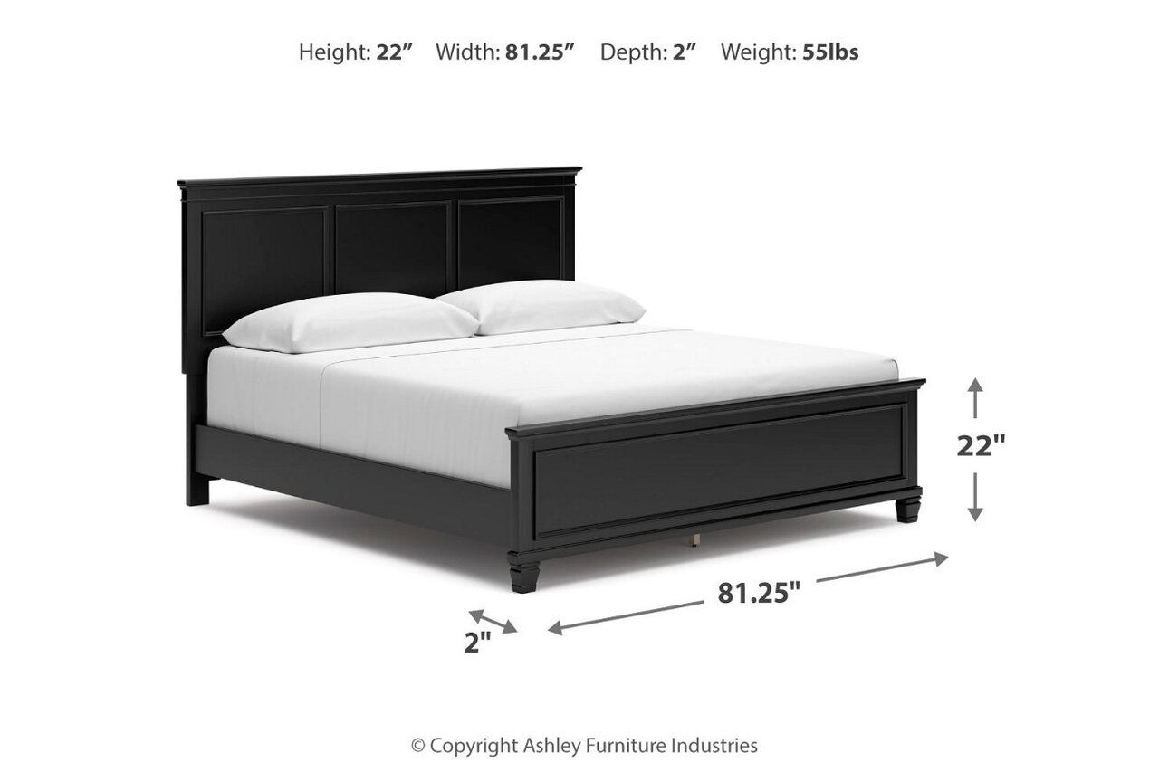 Lanolee California King Panel Bed In Black B687B9