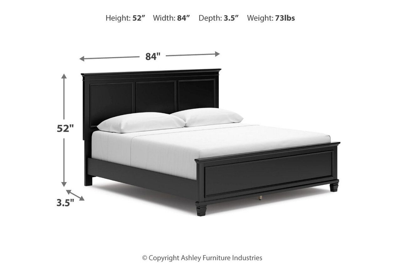 Lanolee California King Panel Bed In Black B687B9