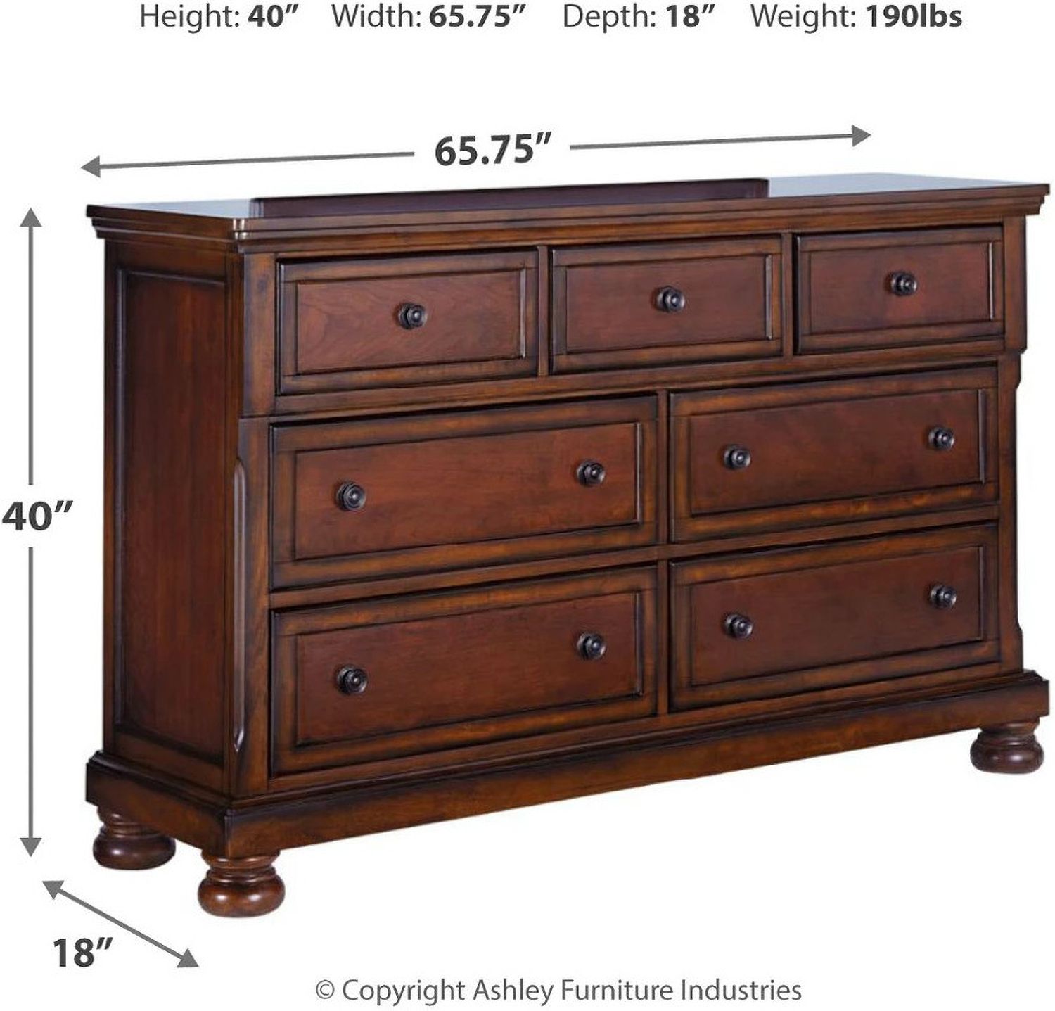 Porter Rustic Brown Dresser B69731