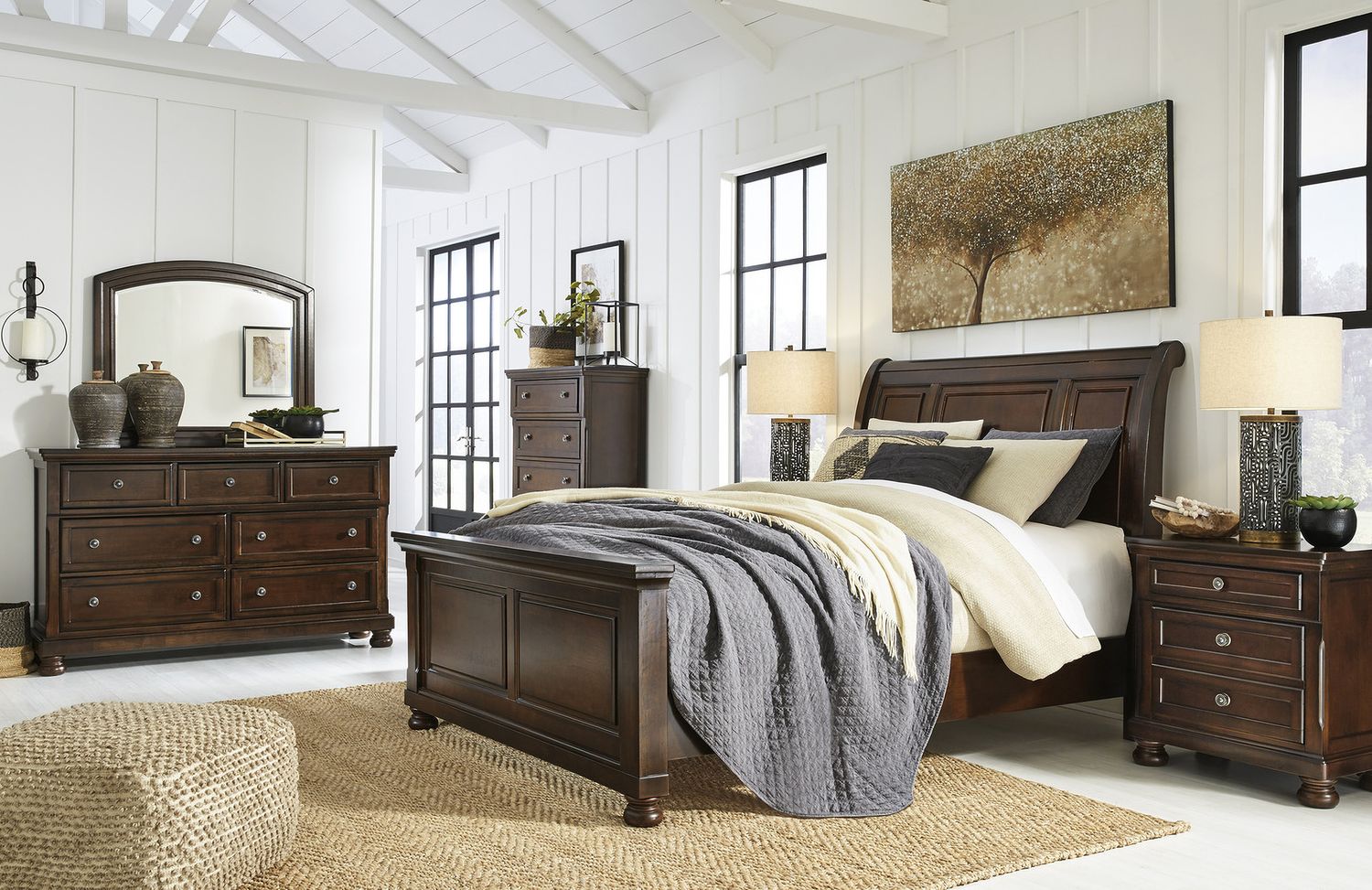 Porter Rustic Brown Bedroom Mirror B69736