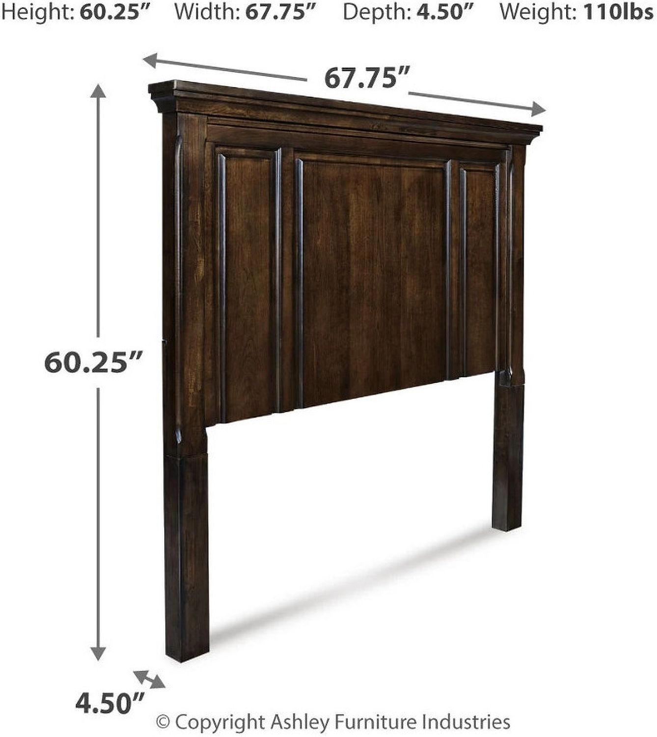 Porter Rustic Brown Queen Panel Headboard Only B69757