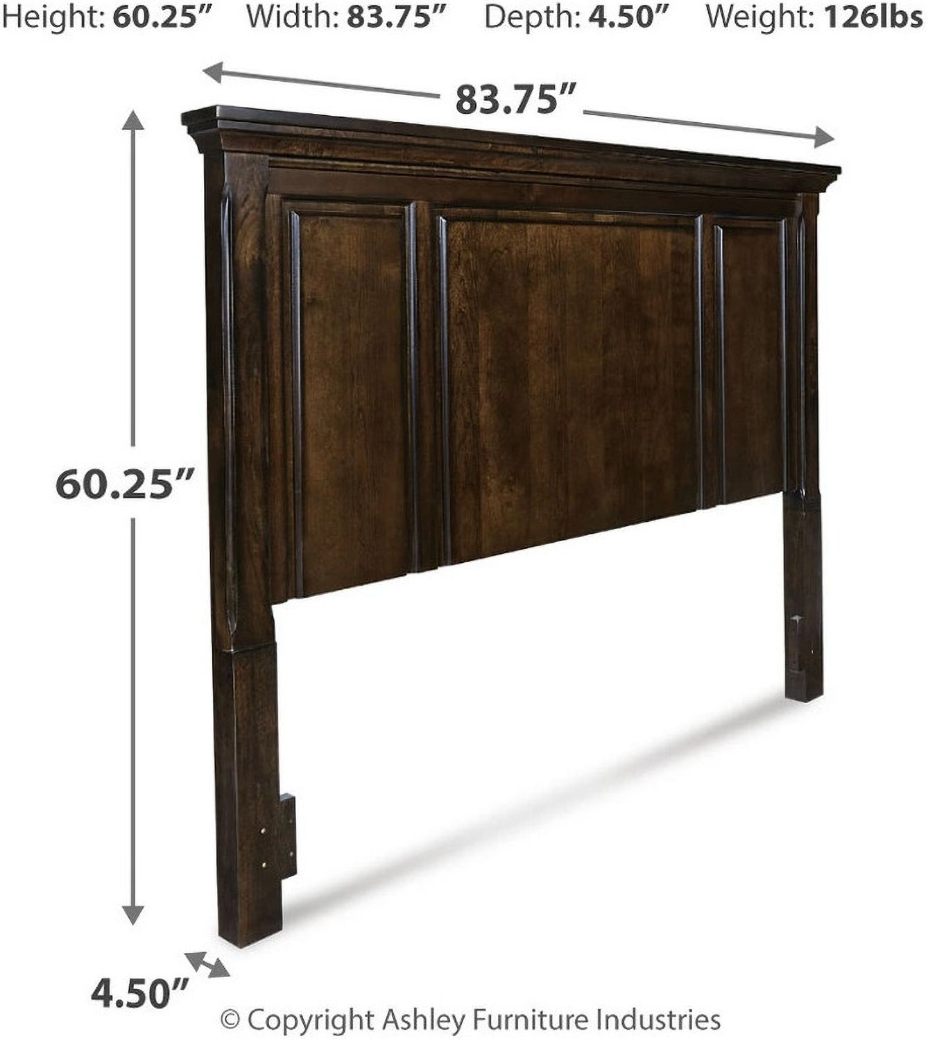Porter Rustic Brown King/California King Panel Headboard Only B69758