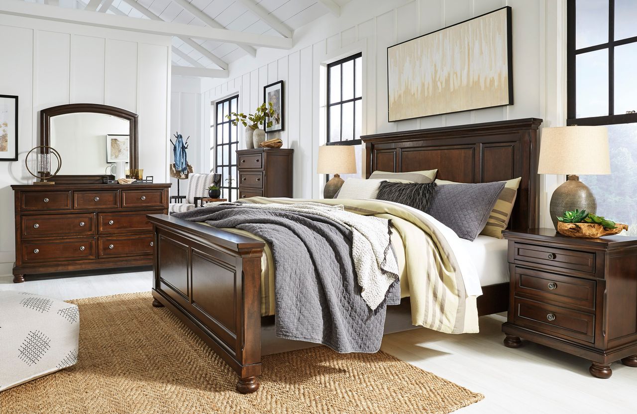Porter Rustic Brown King/California King Panel Headboard Only B69758