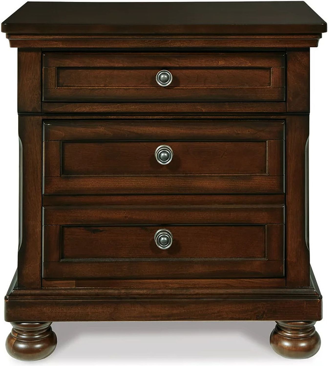 Porter Rustic Brown Two Drawer Nightstand B69792