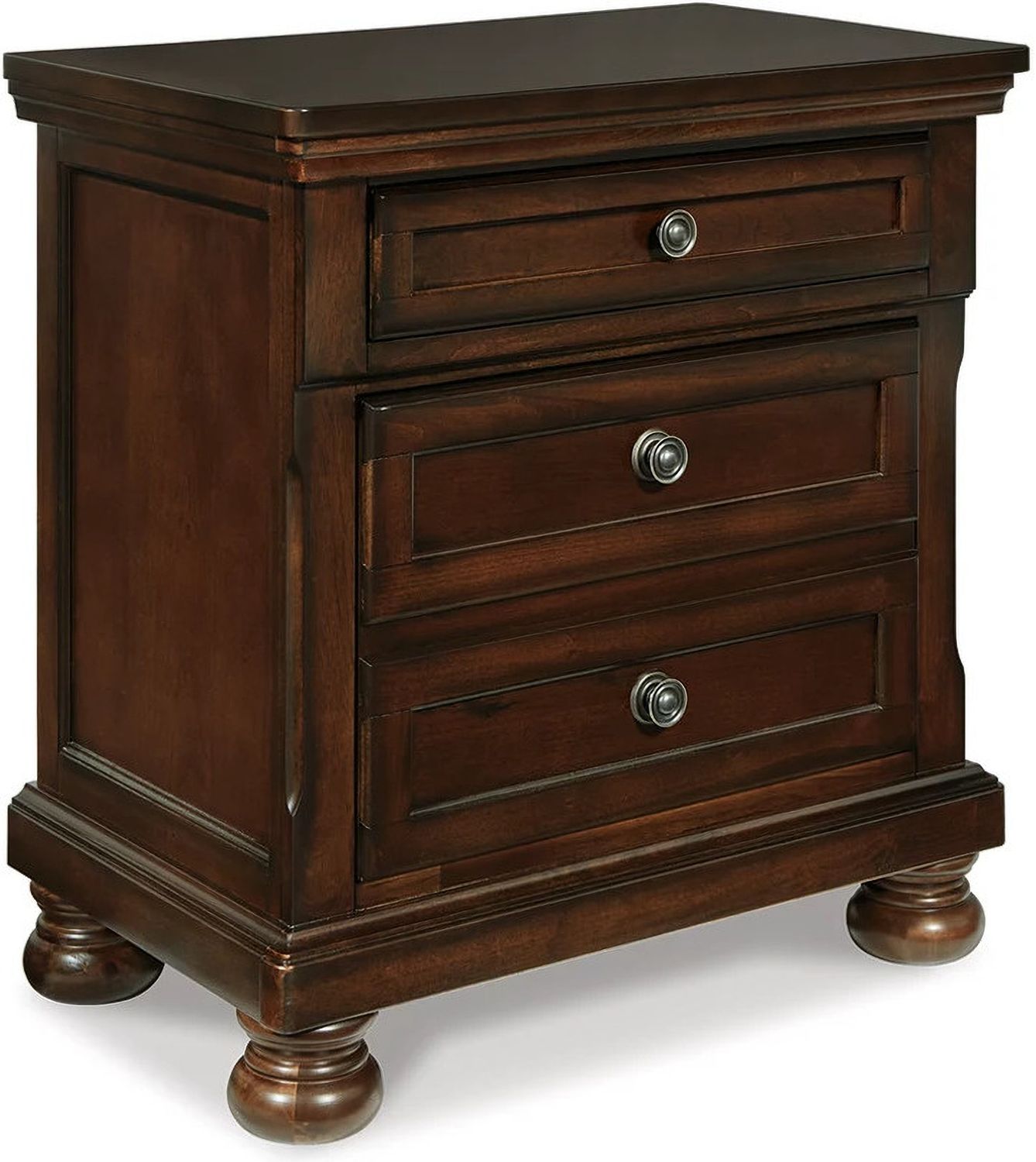 Porter Rustic Brown Two Drawer Nightstand B69792