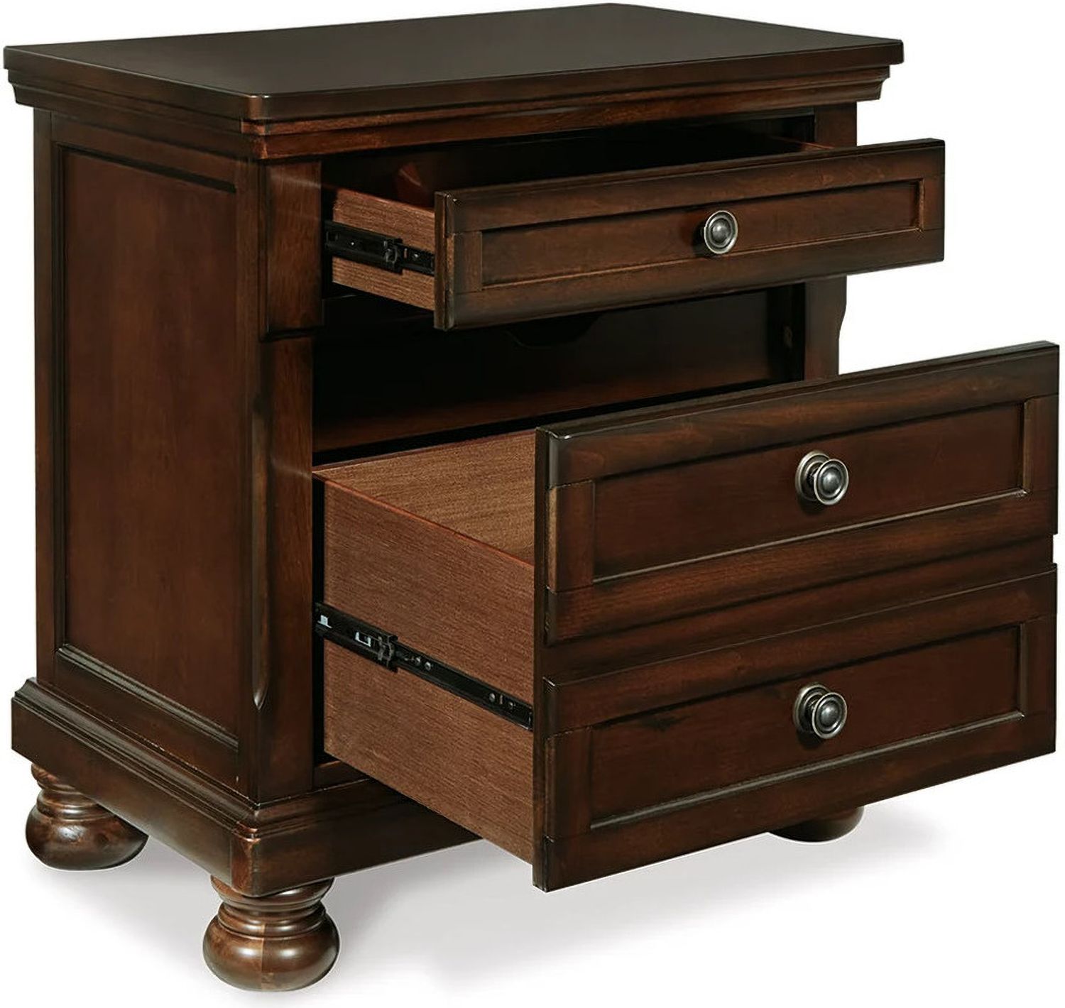 Porter Rustic Brown Two Drawer Nightstand B69792
