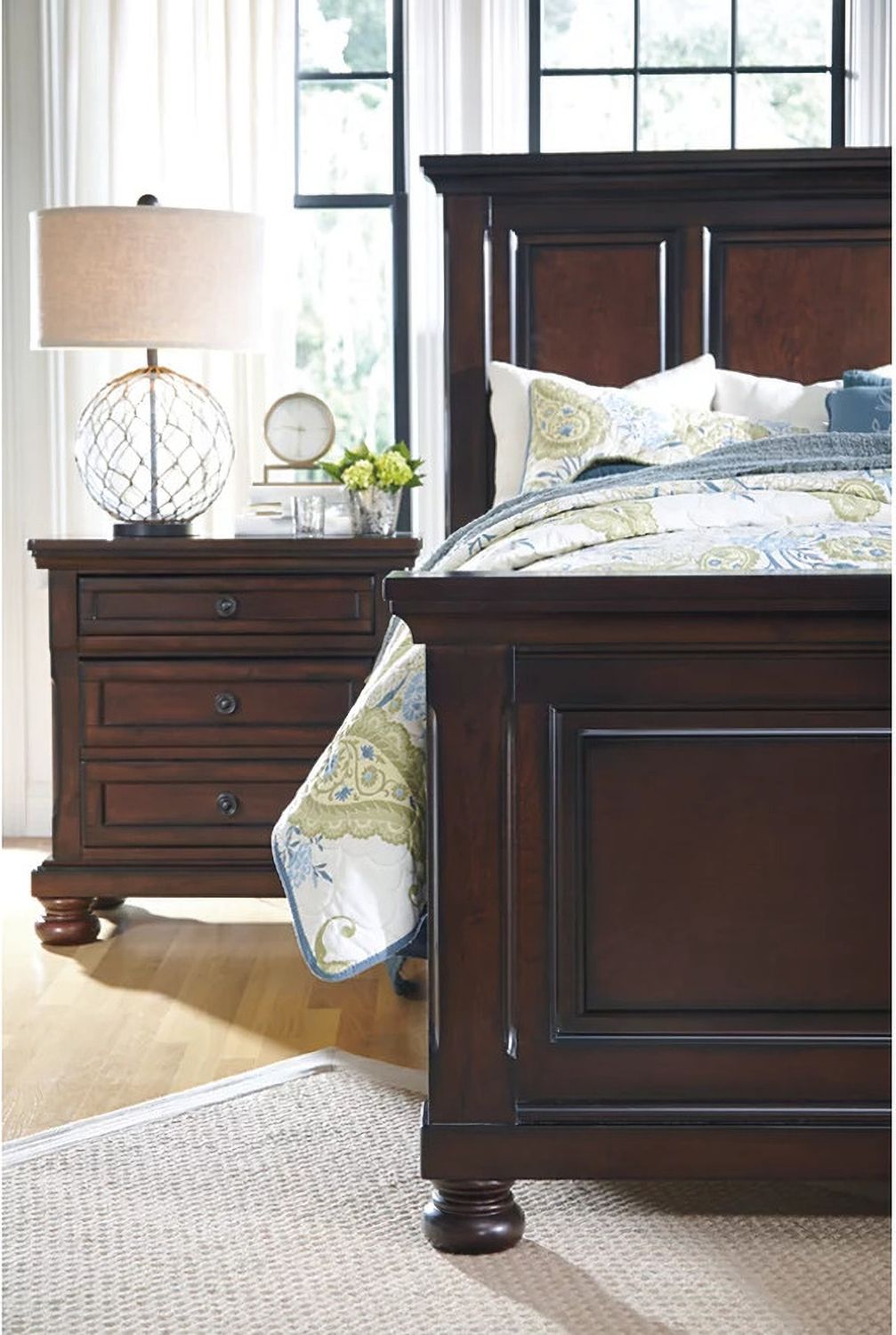 Porter Rustic Brown Two Drawer Nightstand B69792