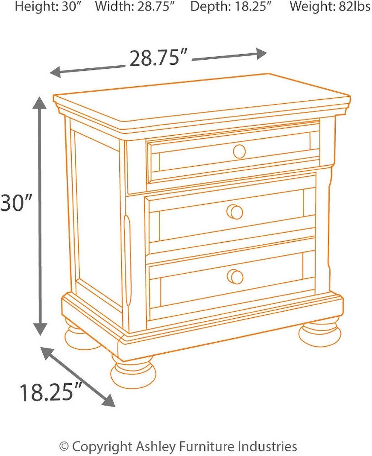 Porter Rustic Brown Two Drawer Nightstand B69792