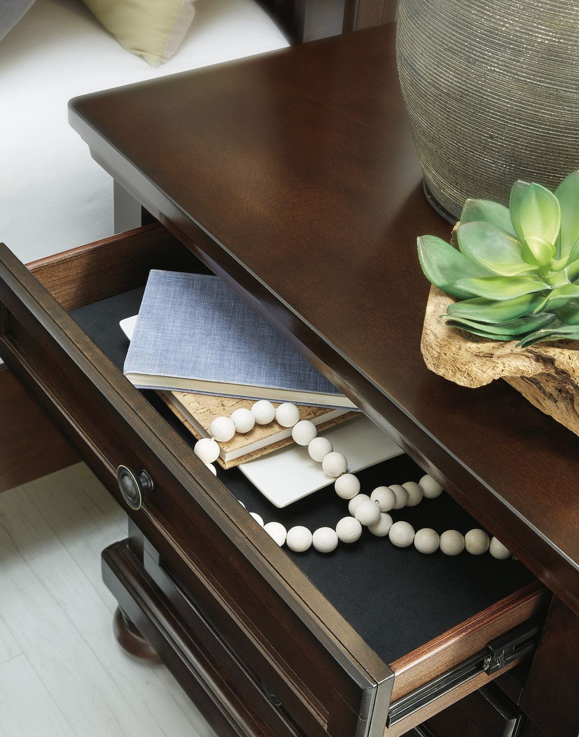 Porter Rustic Brown Two Drawer Nightstand B69792