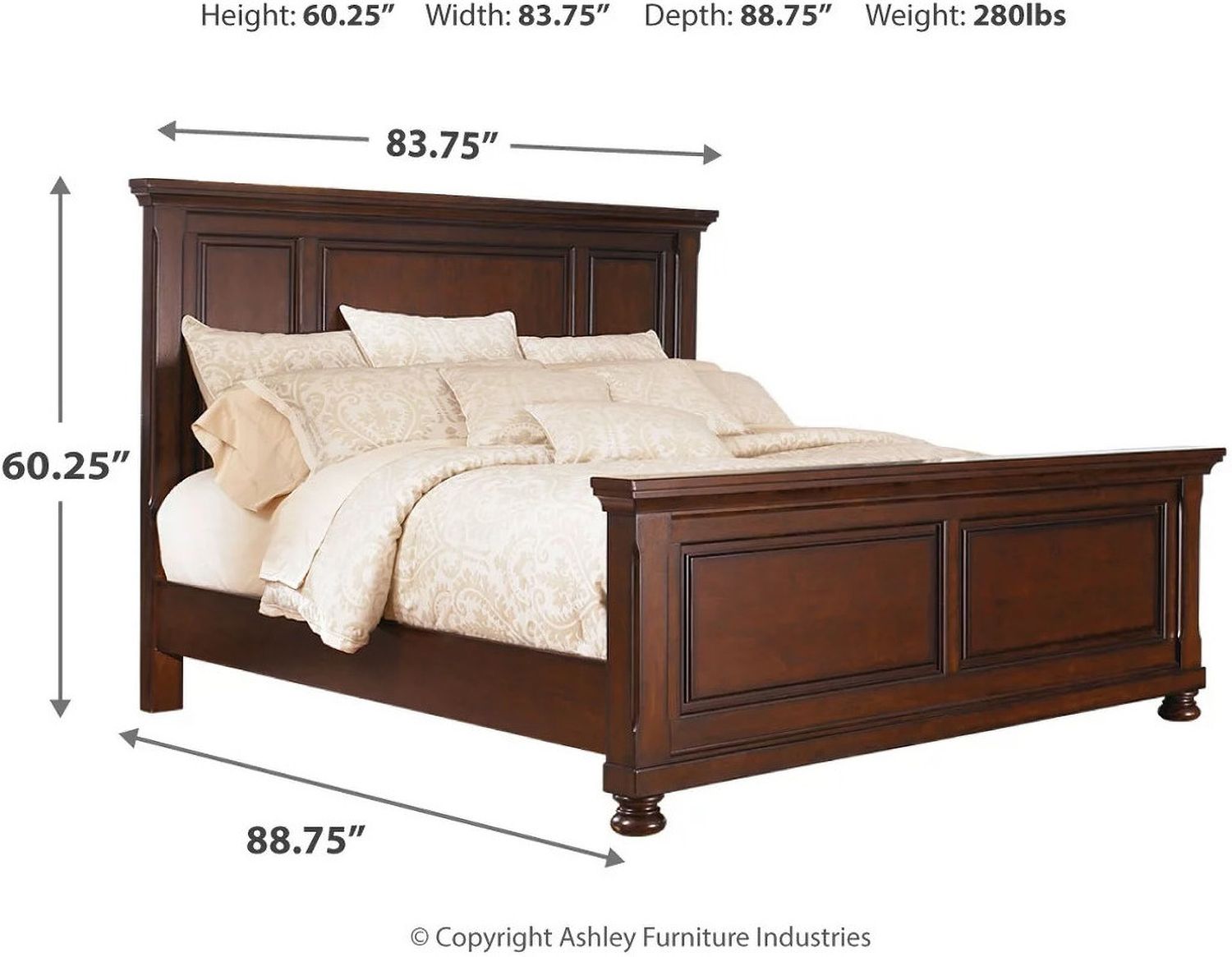 Porter Rustic Brown King Panel Bed B697B11