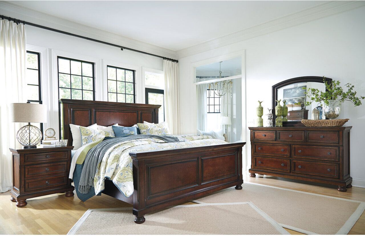Porter Rustic Brown King Panel Bed B697B11