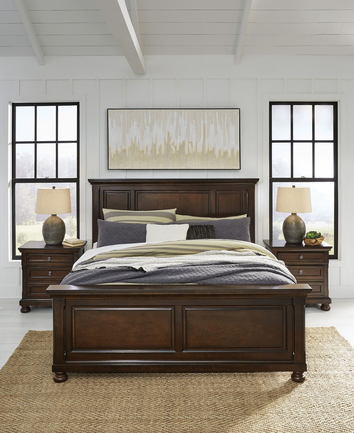 Porter Rustic Brown King Panel Bed B697B11