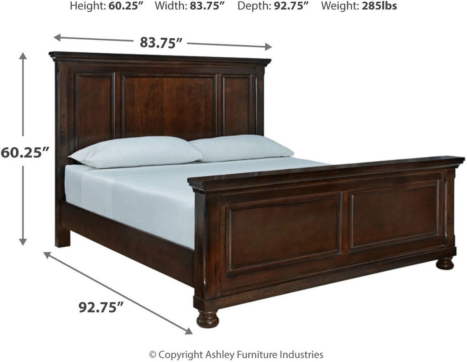 Porter Rustic Brown California King Panel Bed B697B12