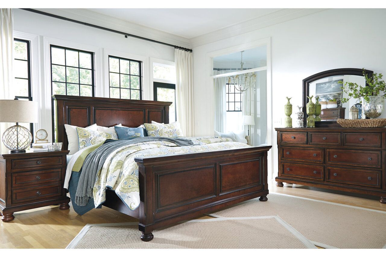 Porter Rustic Brown California King Panel Bed B697B12