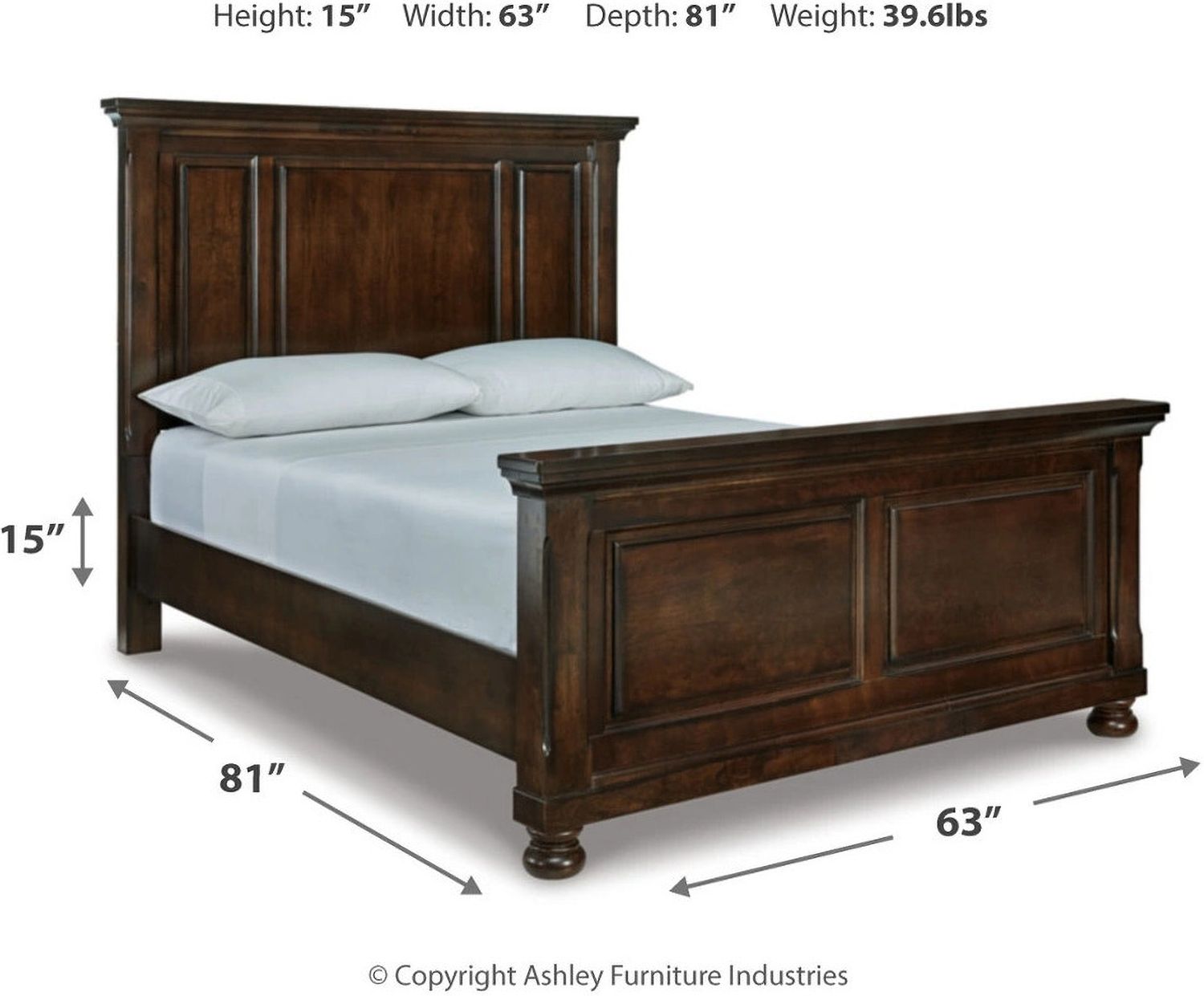 Porter Rustic Brown Queen Panel Bed B697B2