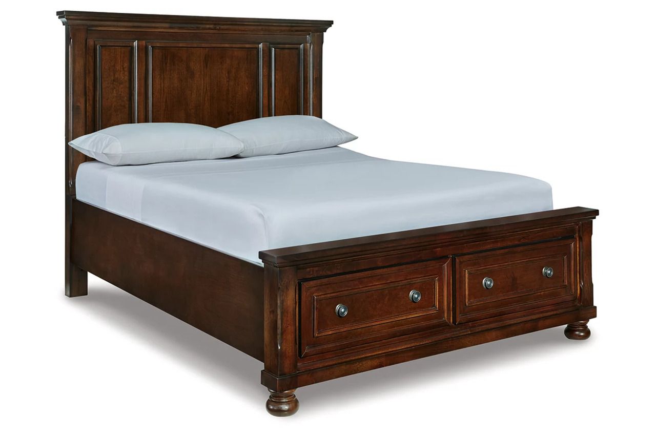 Porter Queen Panel Storage Bed In Rustic Brown B697B42