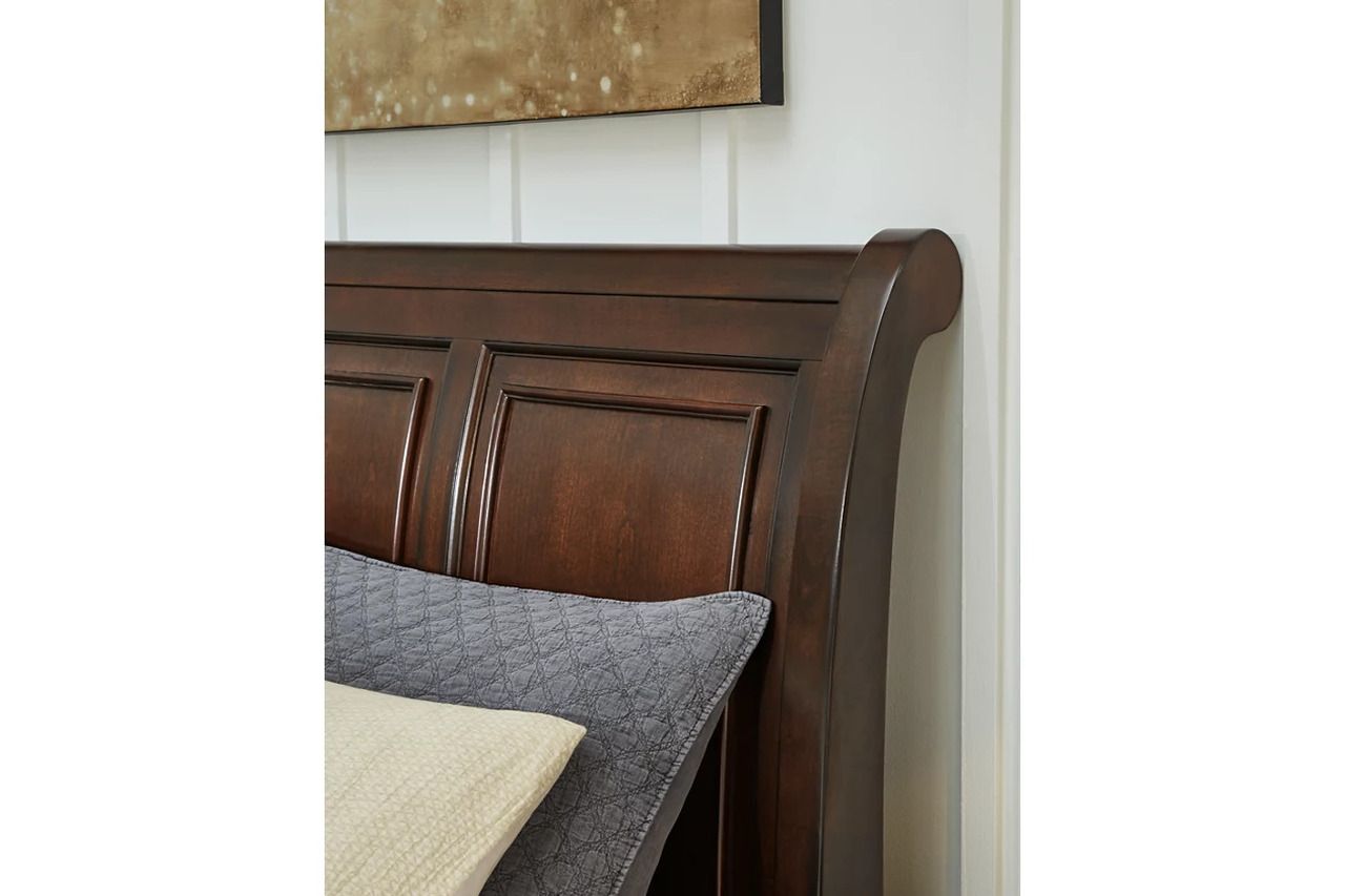 Porter Queen Sleigh Storage Bed In Rustic Brown B697B43