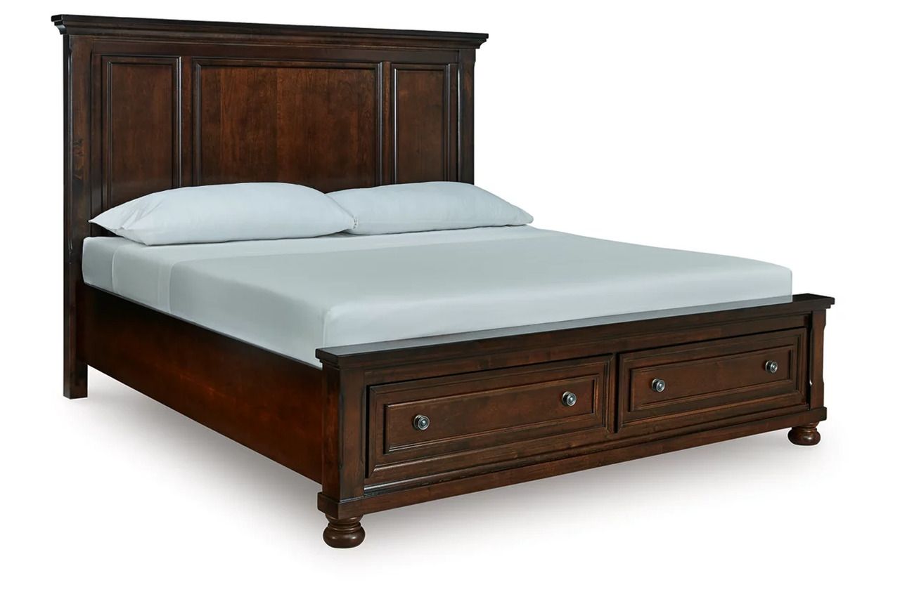 Porter King Panel Storage Bed In Rustic Brown B697B44