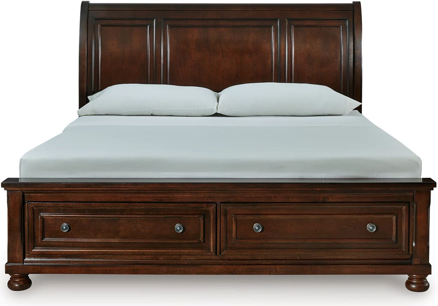 Porter King Sleigh Storage Bed In Rustic Brown B697B45