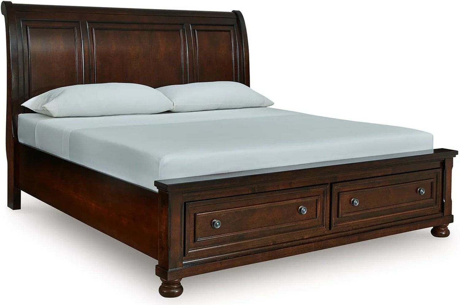 Porter King Sleigh Storage Bed In Rustic Brown B697B45