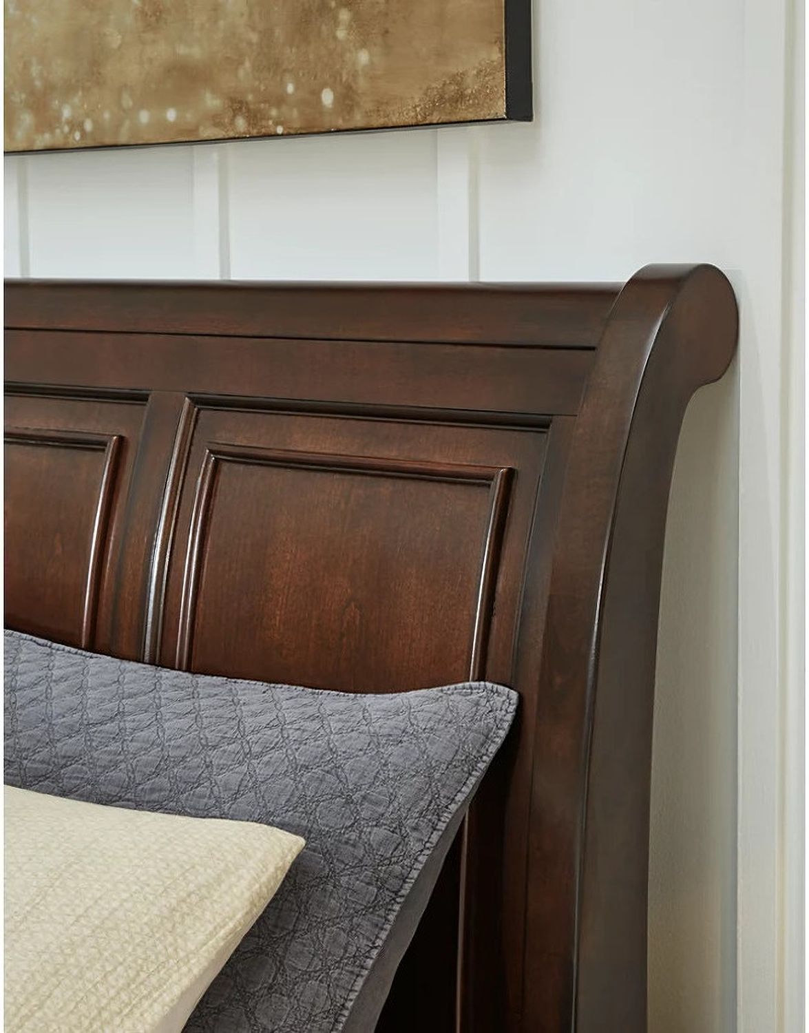 Porter King Sleigh Storage Bed In Rustic Brown B697B45