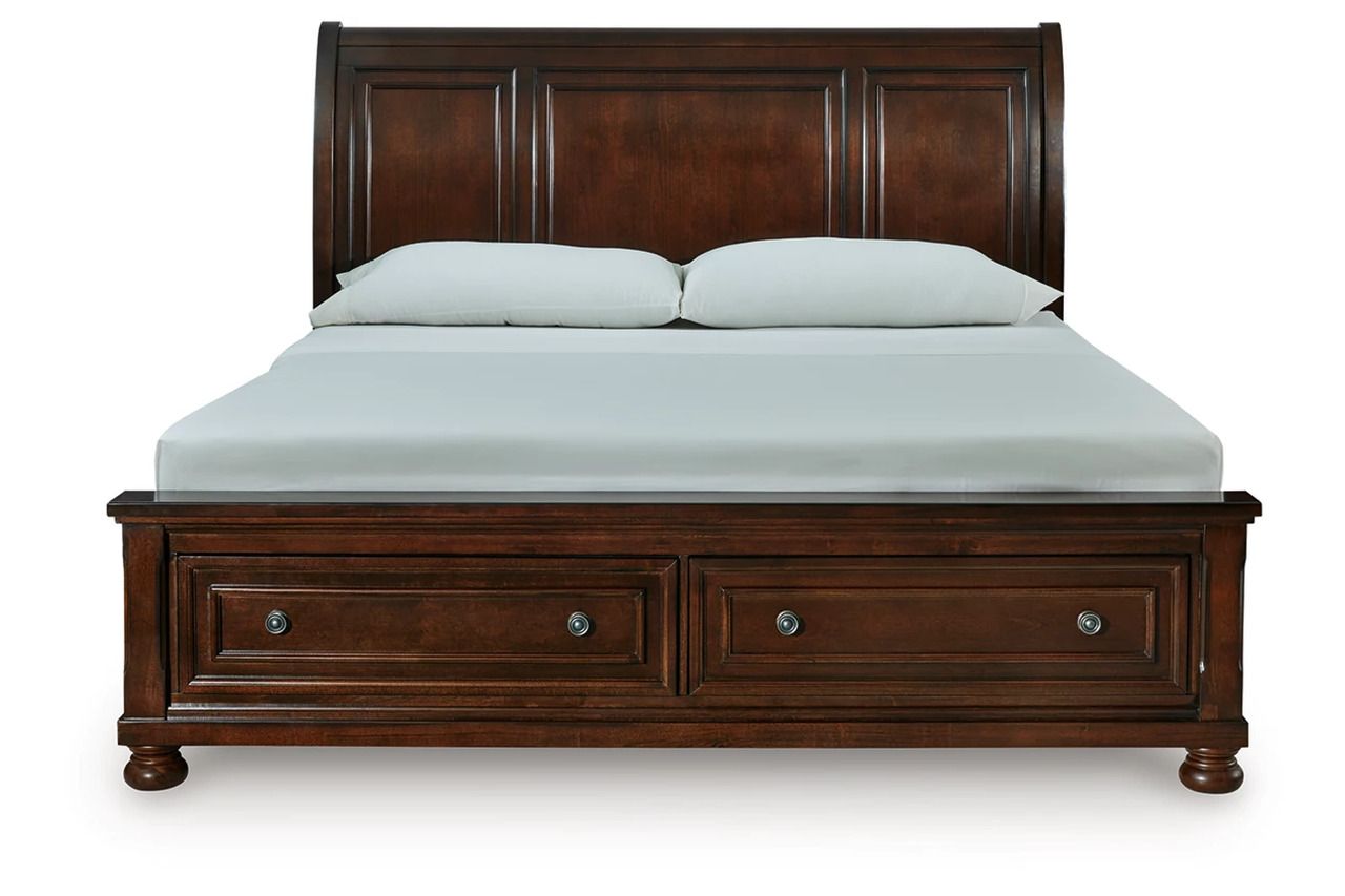 Porter California King Sleigh Storage Bed In Rustic Brown B697B47