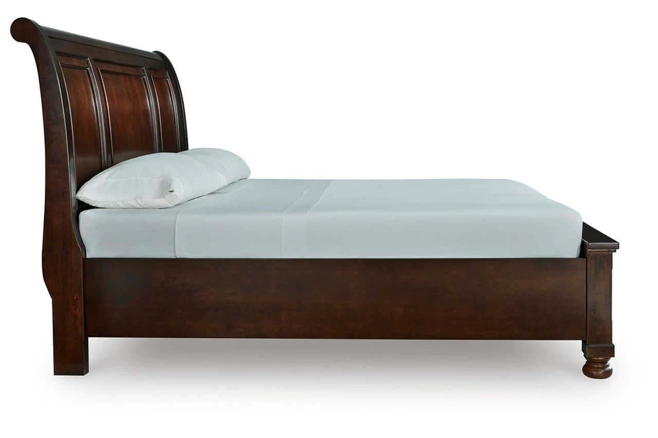 Porter California King Sleigh Storage Bed In Rustic Brown B697B47