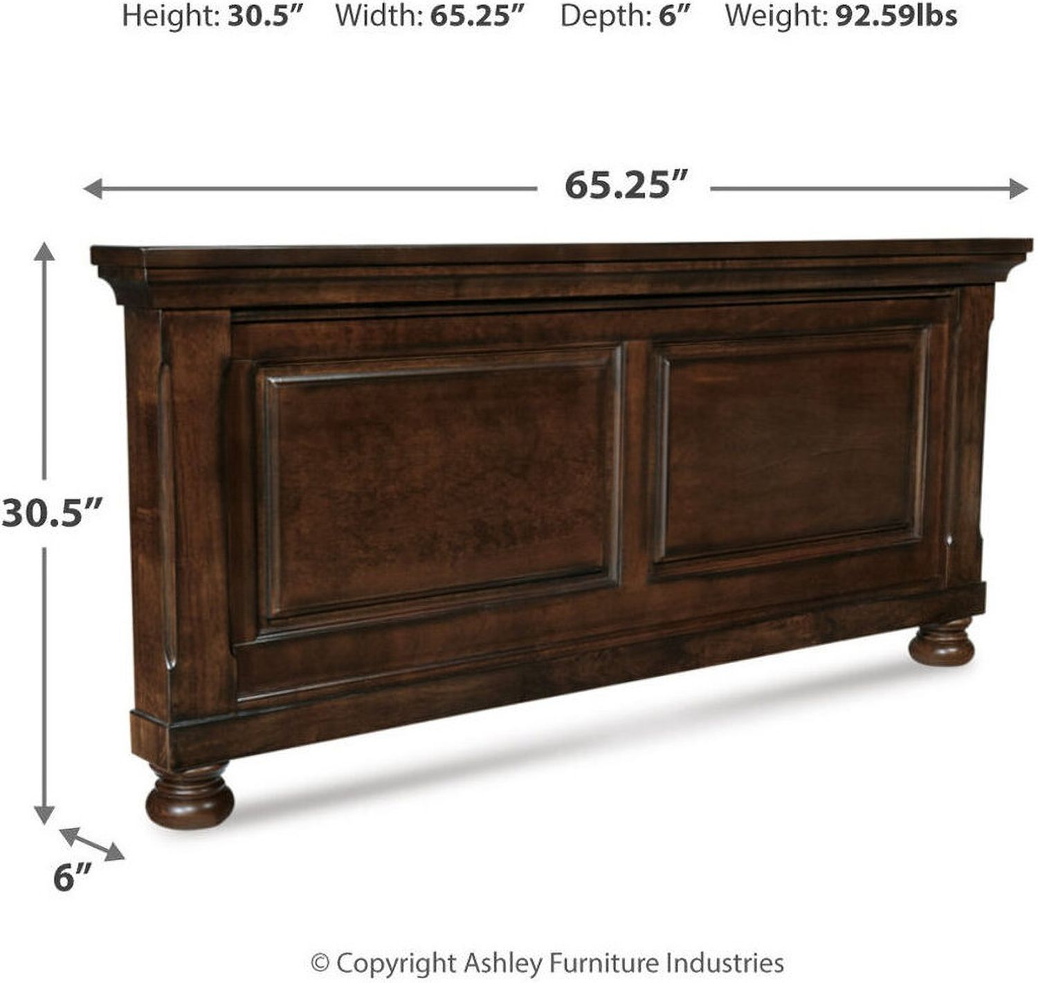Porter Queen Sleigh Bed In Rustic Brown B697B48