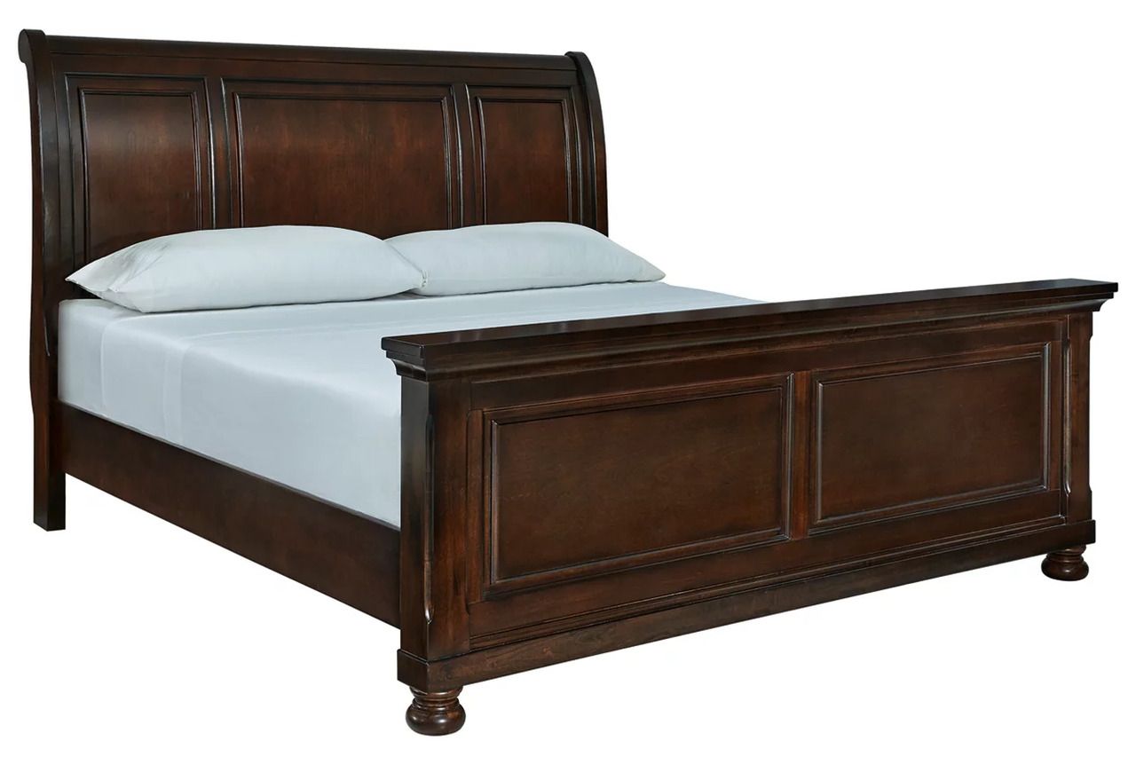 Porter King Sleigh Bed In Rustic Brown B697B49