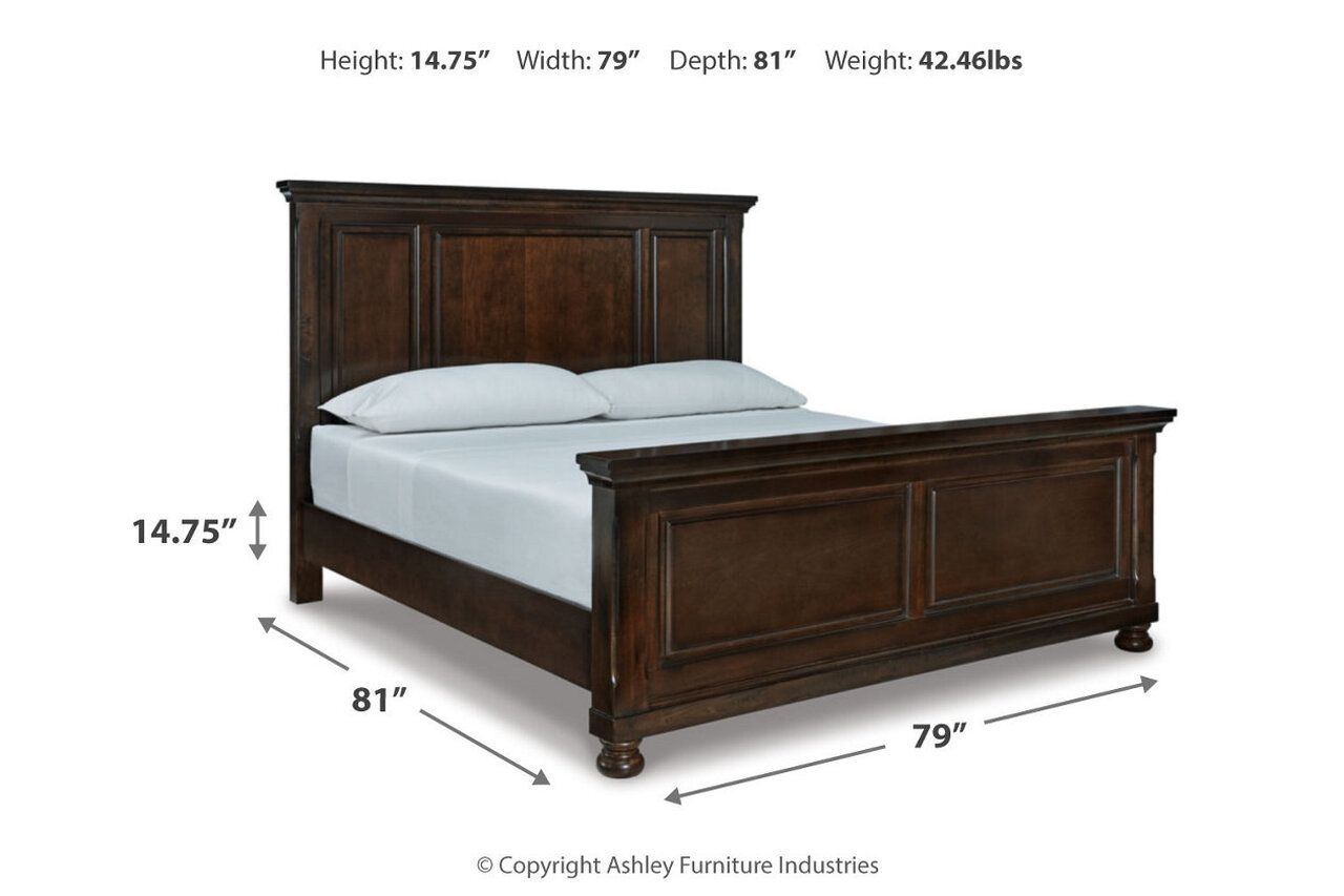 Porter King Sleigh Bed In Rustic Brown B697B49