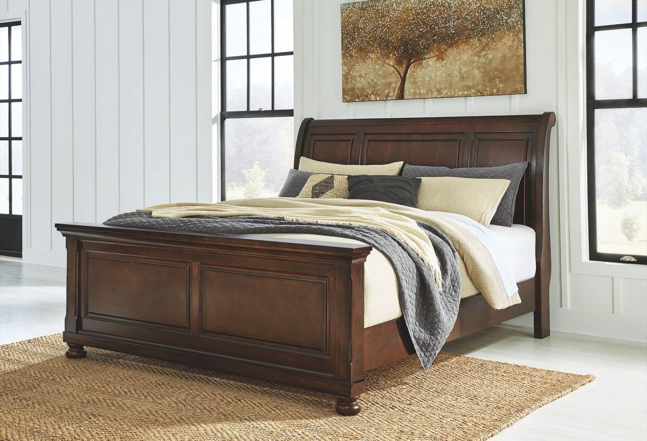 Porter California King Sleigh Bed In Rustic Brown B697B50