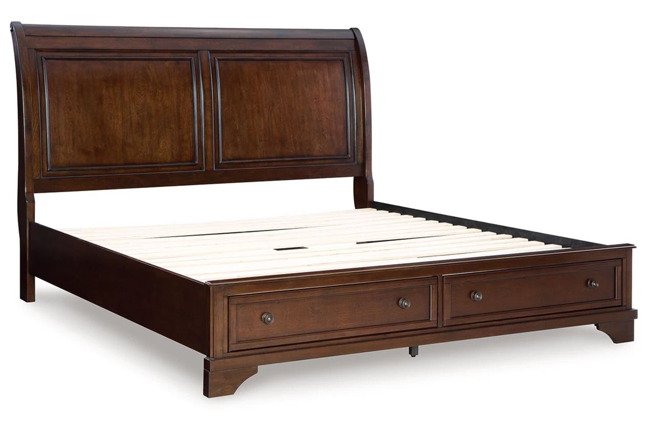 Trellington King Sleigh Storage Bed In Brown B716B2