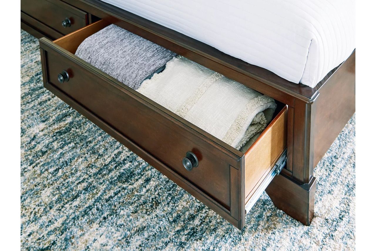 Trellington King Sleigh Storage Bed In Brown B716B2