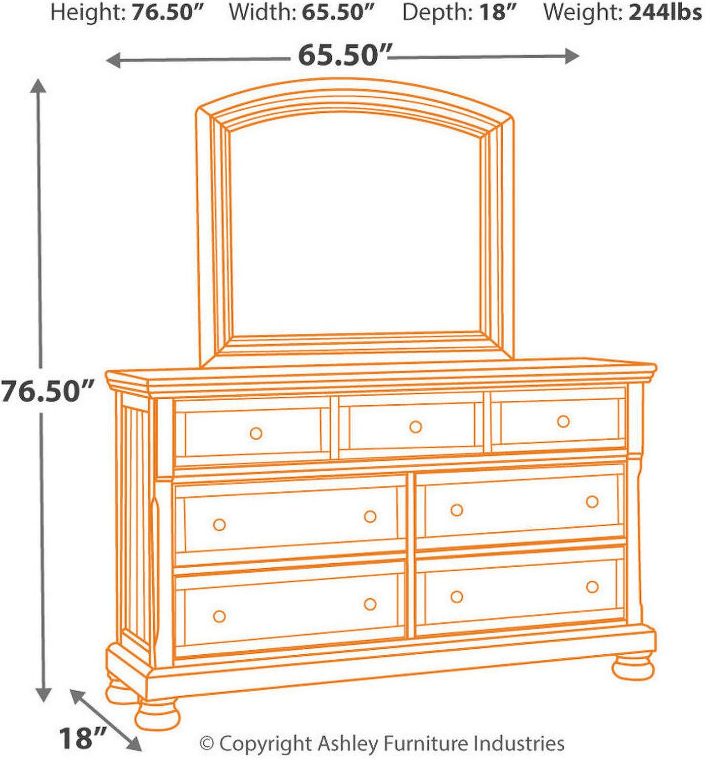 Flynnter Medium Brown Bedroom Mirror B71936