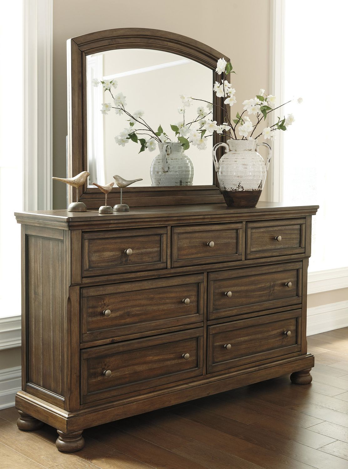 Flynnter Medium Brown Bedroom Mirror B71936