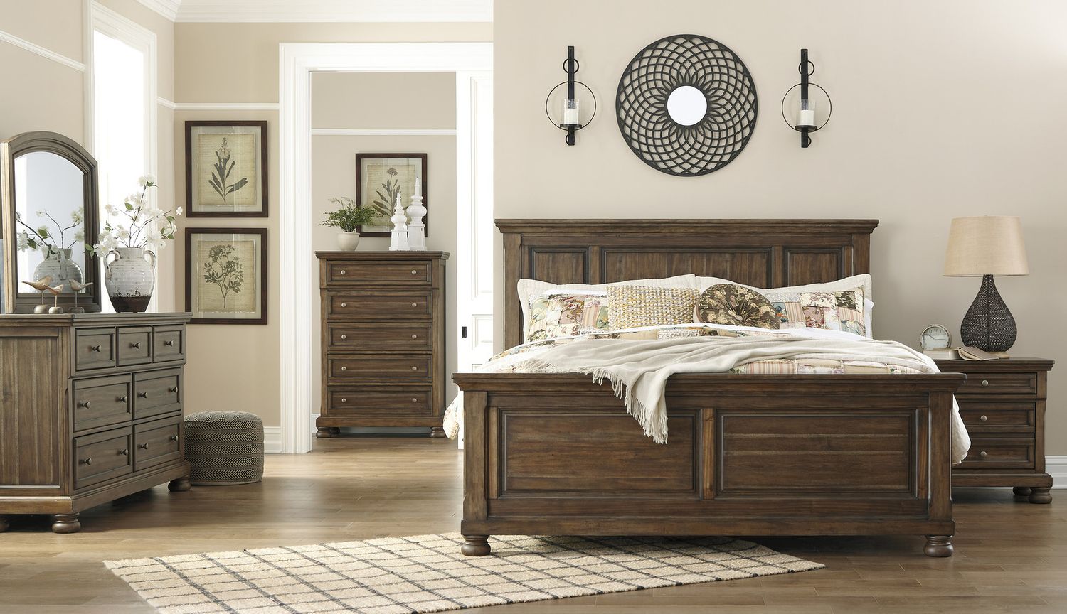 Flynnter Medium Brown Bedroom Mirror B71936