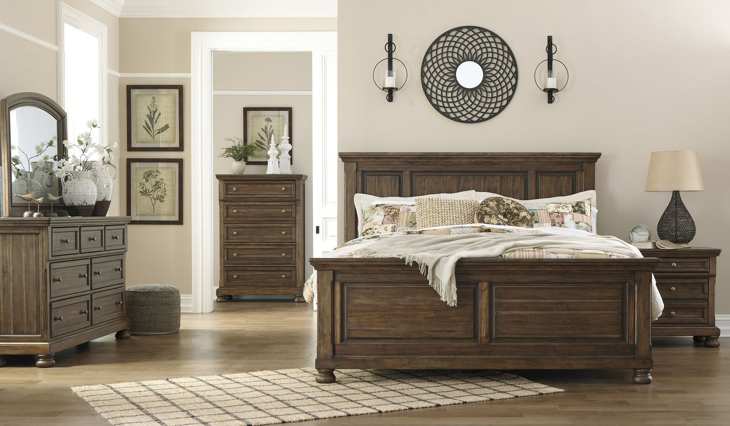 Flynnter Medium Brown Bedroom Mirror B71936