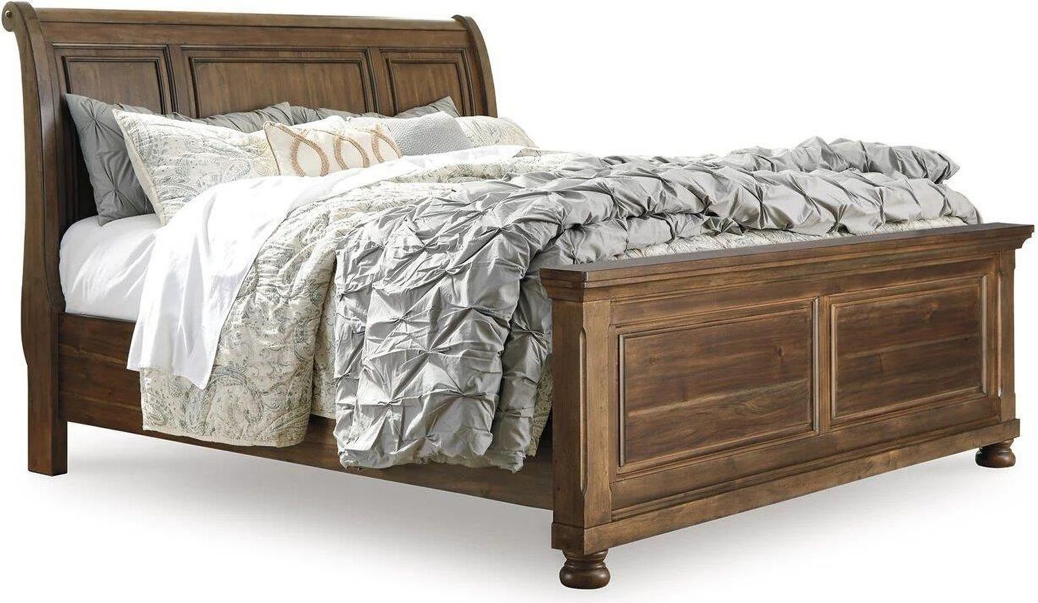 Flynnter King Sleigh Bed In Medium Brown B719B23