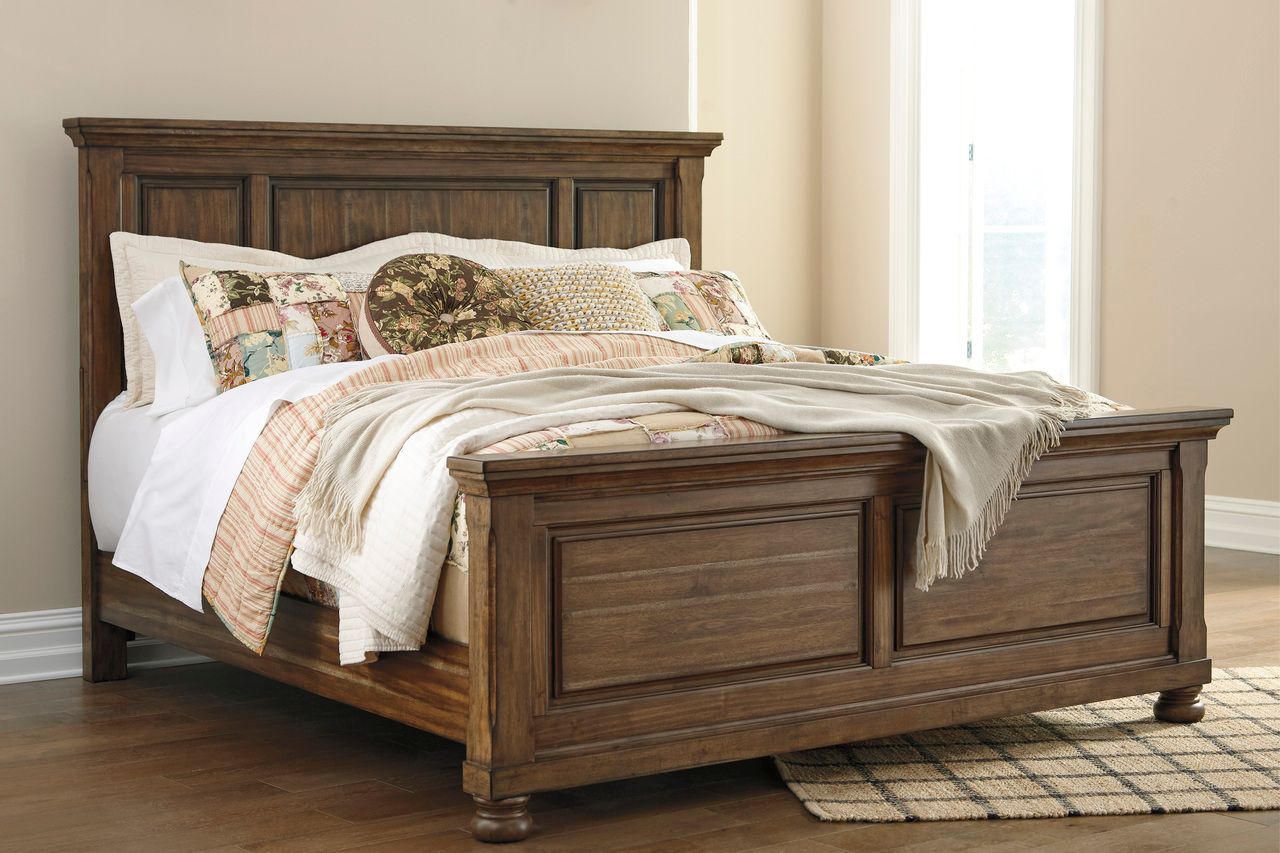Flynnter King Sleigh Bed In Medium Brown B719B23