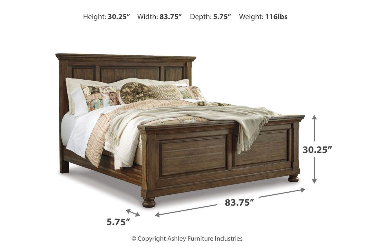 Flynnter King Sleigh Bed In Medium Brown B719B23