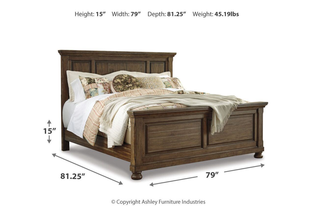 Flynnter King Sleigh Bed In Medium Brown B719B23