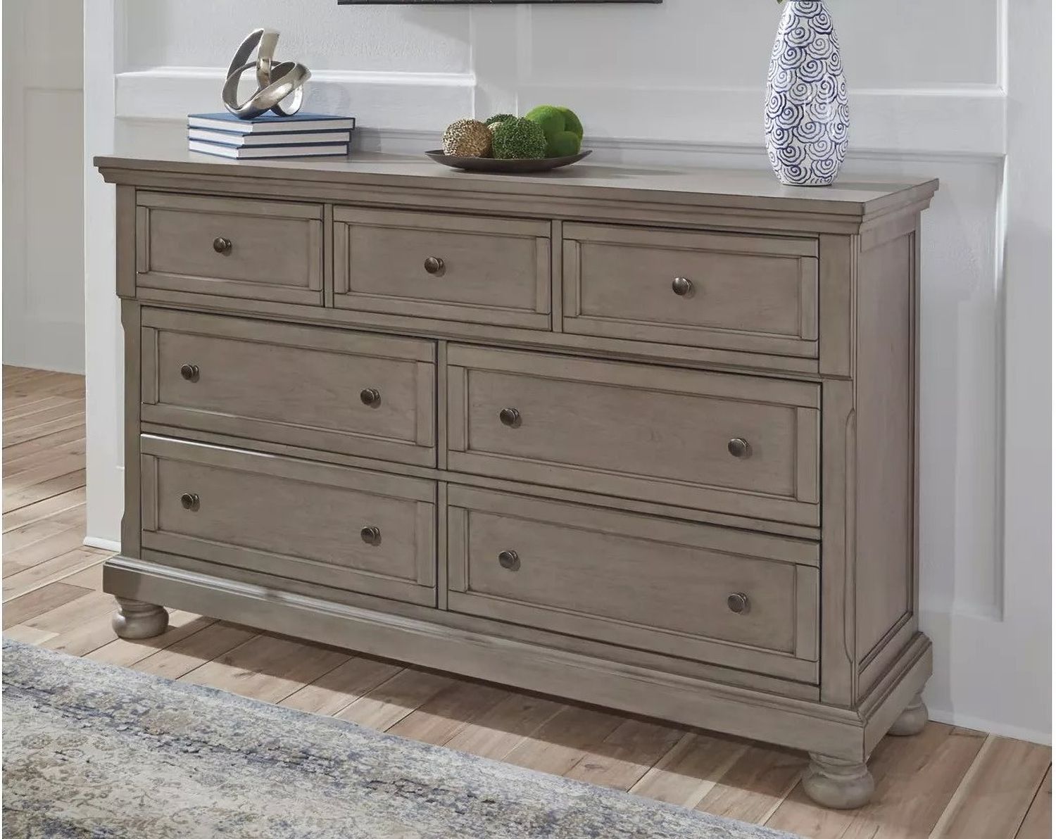 Lettner Light Gray 7 Drawer Dresser B73331