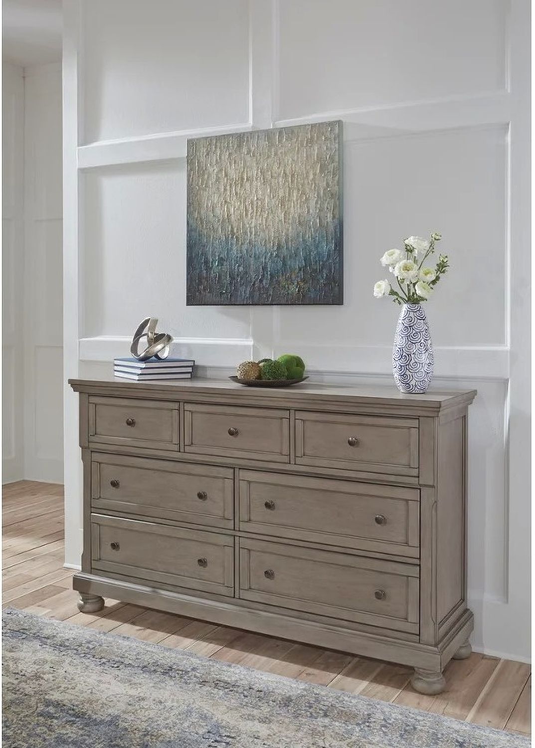Lettner Light Gray 7 Drawer Dresser B73331