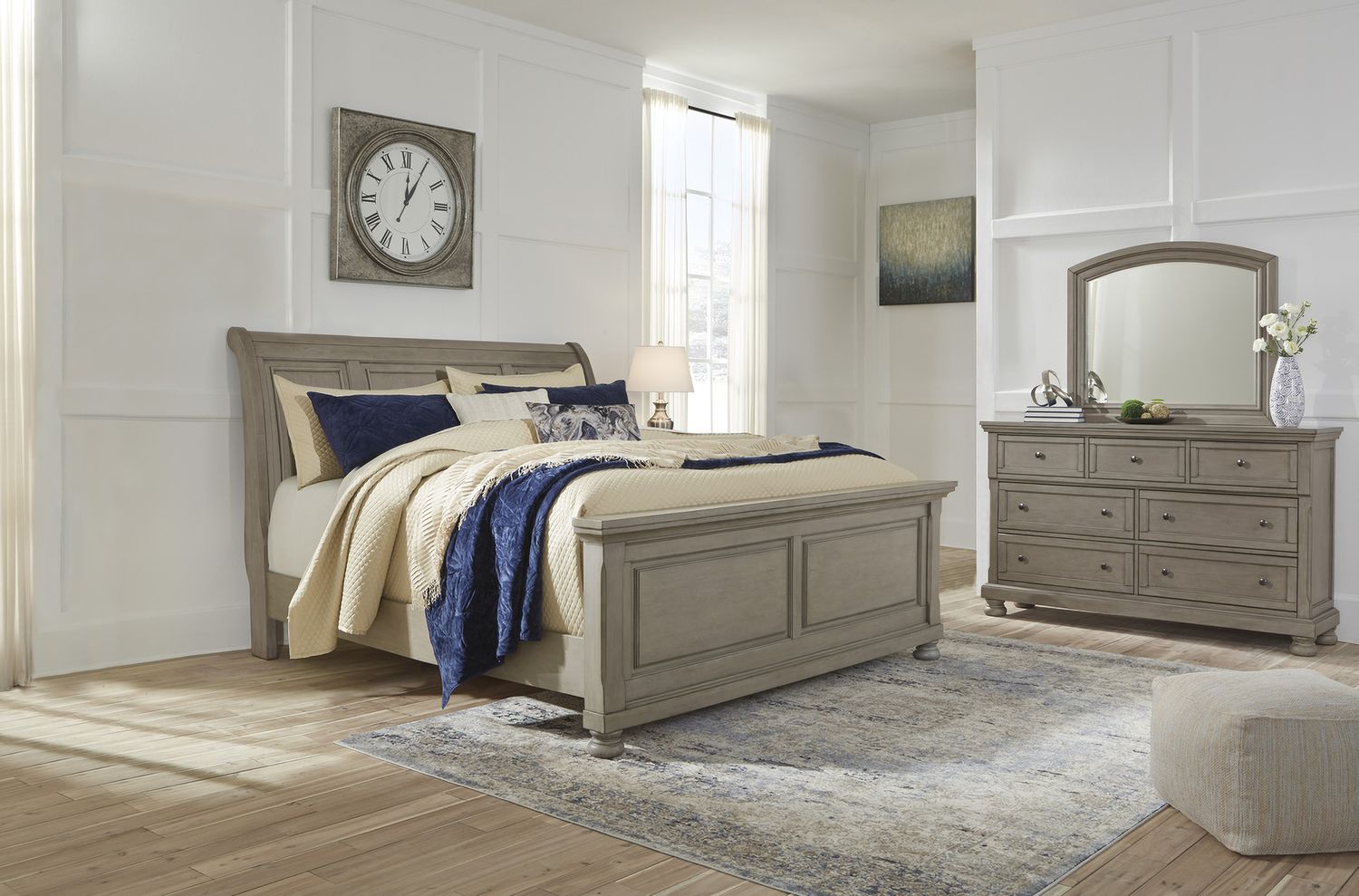 Lettner Light Gray 7 Drawer Dresser B73331