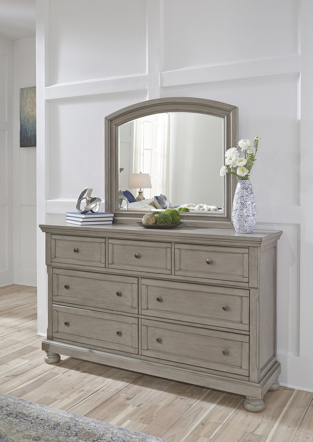 Lettner Light Gray 7 Drawer Dresser B73331