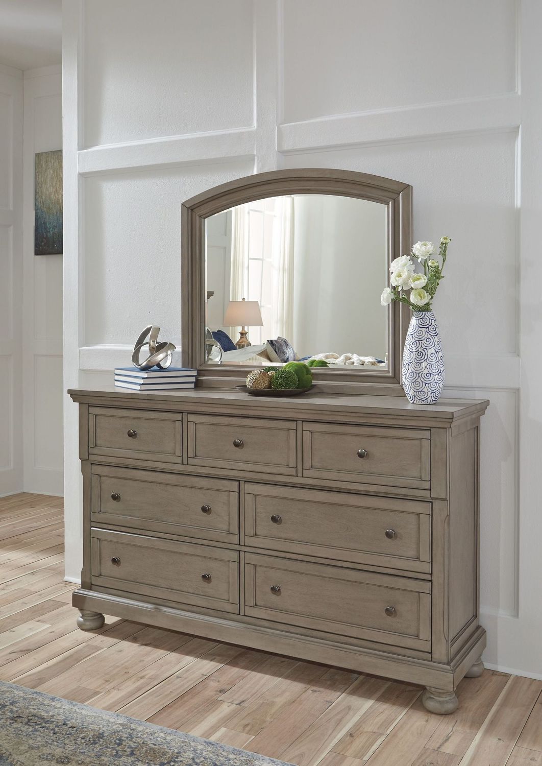 Lettner Light Gray Bedroom Mirror B73336