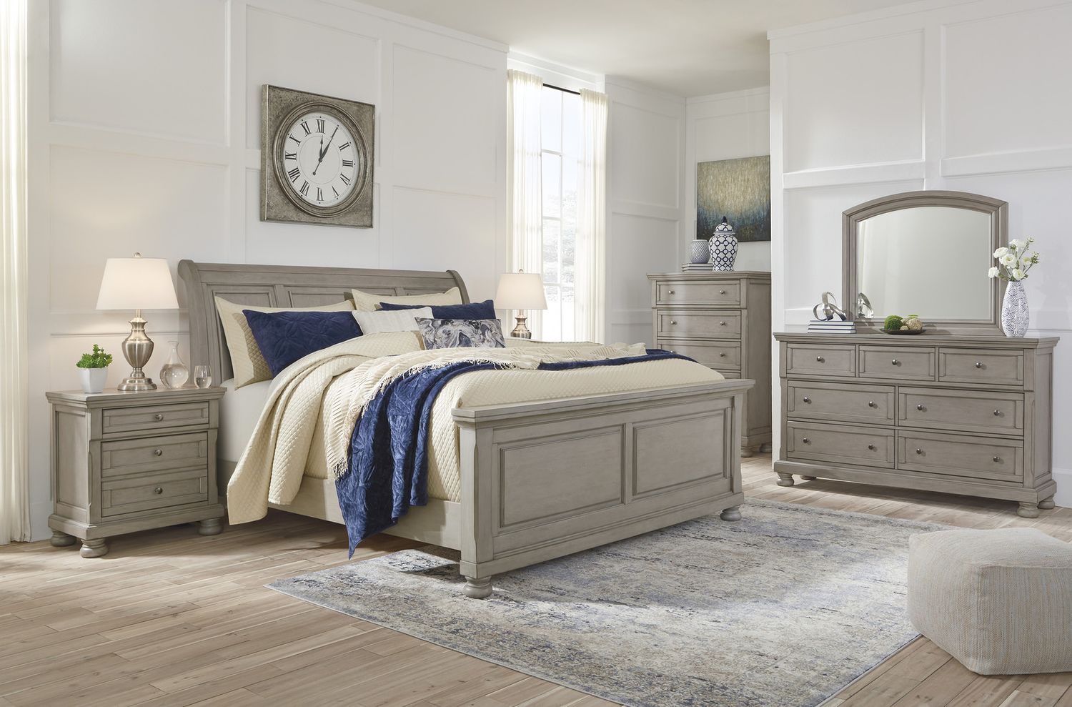 Lettner Light Gray 5 Drawer Chest B73346