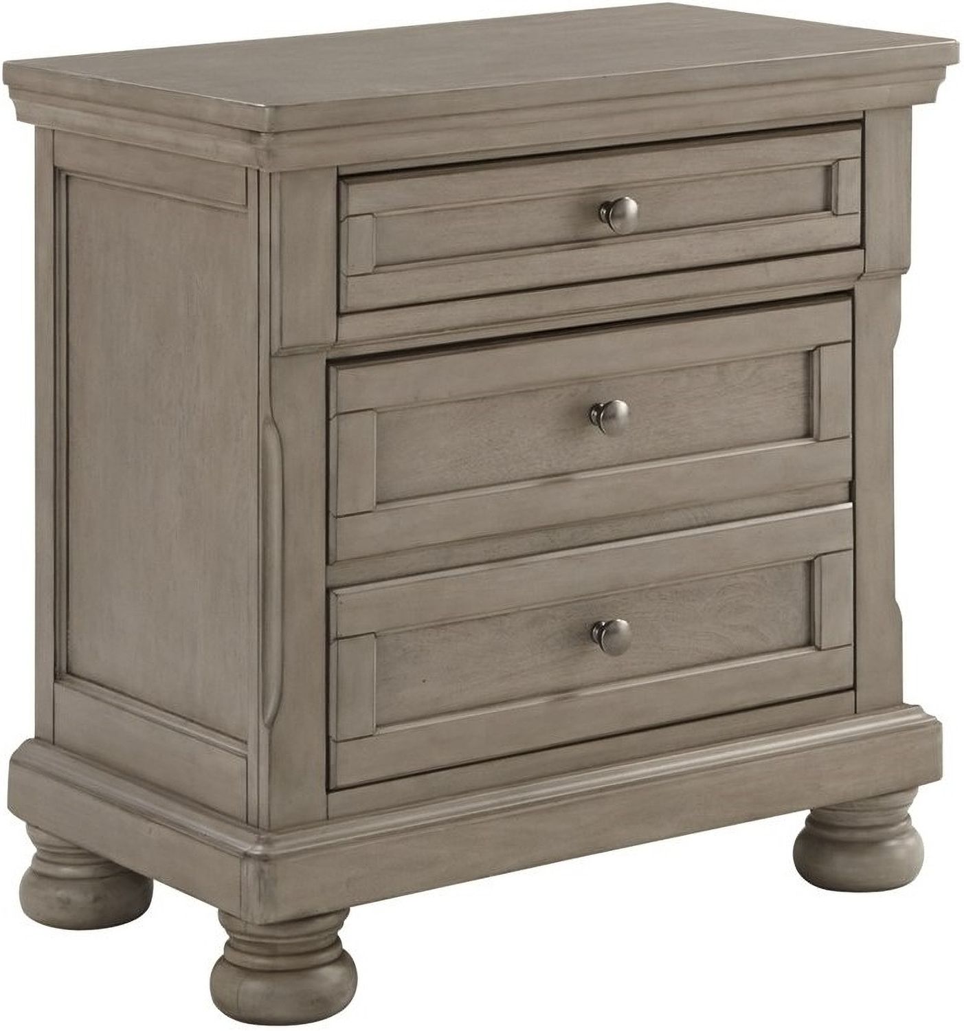 Lettner Light Gray 2 Drawer Nightstand B73392